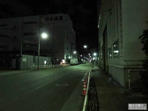 東京有明BAY HOTEL前の道（夜）