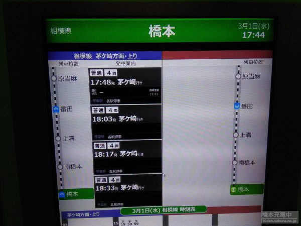 橋本駅 運行情報・時刻表モニター